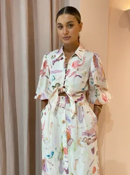 Alemais Annie Shirt Dress in Rose Print Size 14 for rent on The Volte - image 3