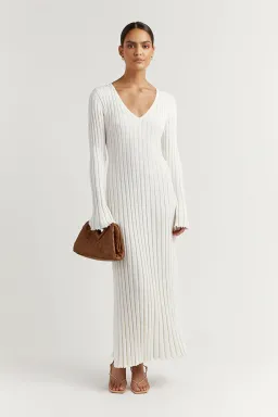 DISSH Reign Sleeve Knit Midi Dress White Size S for rent on The Volte - image 2