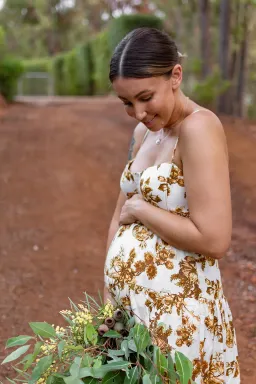 Shona Joy Bella Linen Corded Tiered Midi Dress Print Size 10 for rent on The Volte - image 7