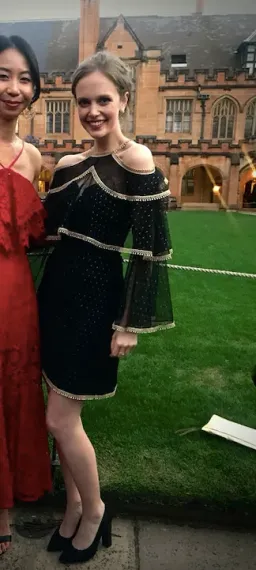 Thurley Moondance Mini Dress Black Gold Size 8 for rent on The Volte - image 3