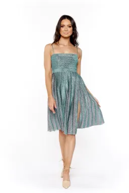 MISHA Janelle Midi Dress Green Metallic Glitter Size 6/XS for rent on The Volte - image 3