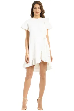 Rebecca Vallance Hamptons Swing Ruffle Dress White Size 6 for rent on The Volte - image 1
