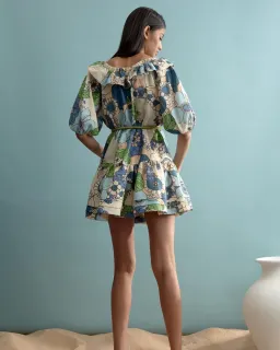Alemais Farrah Ruffle Mini Dress Print Size 14  for rent on The Volte - image 4