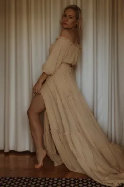 We Are Reclamation There Is Nothing Quite Like You Two Piece Maternity Gown Dark Ivory One Size  for rent on The Volte - image 6