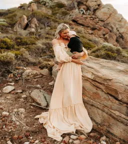 We Are Reclamation There Is Nothing Quite Like You Two Piece Maternity Gown Dark Ivory One Size  for rent on The Volte - image 3