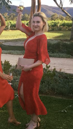 Manning Cartel Red lace dress for rent on The Volte - image 1