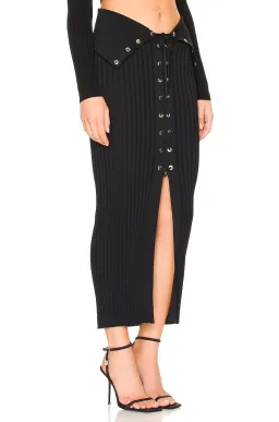 Dion Lee Lace Up Eyelet Skirt Black Size 6 for rent on The Volte - image 1