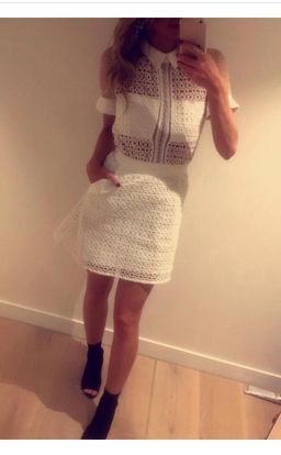 Self Portrait Pattern Play Lace Dress White Size 6 for rent on The Volte - image 3