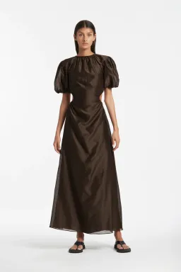 Sir The Label Anje Puff Sleeve Gown Brown Size 3 / AU 12 for rent on The Volte - image 1