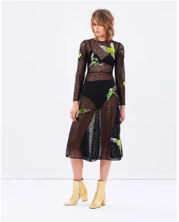 Romance Was Born Budgie Dress Black Green Sequin Size 10 for rent on The Volte - image 1