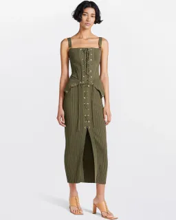 Dion Lee Lace up Eyelet Skirt Green Size 6 for rent on The Volte - image 1