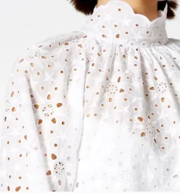 Scanlan Theodore Embroidered Cotton Mini Dress White Size 8 for rent on The Volte - image 4