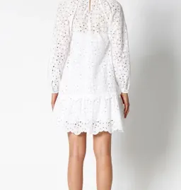 Scanlan Theodore Embroidered Cotton Mini Dress White Size 8 for rent on The Volte - image 3