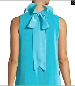 Tibi Camellia Pleated Colorblock Ruffle Dress Blue Size 4 for rent on The Volte - image 3