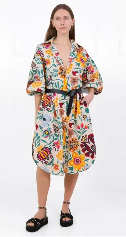 La Double J Big Shirt Dress Selva Bianco in Popeline Cotton Size AU 6 for rent on The Volte - image 2