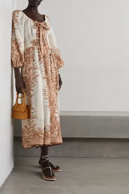Zimmermann Moonshine Printed Linen Midi Dress Print Size 2 for rent on The Volte - image 4
