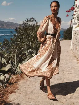 Zimmermann Moonshine Printed Linen Midi Dress Print Size 2 for rent on The Volte - image 3