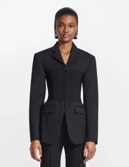 Dion Lee Hook Eye Tube Blazer Black Size 6 for rent on The Volte - image 1