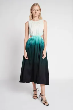 Aje Cosmos Cutout Midi Dress Teal Ombre Size 8 for rent on The Volte - image 1