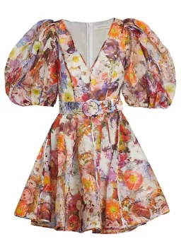 Zimmermann Prima Balloon Sleeve Belted Mini Dress Floral Size 1 /  Au 10 for rent on The Volte - image 5