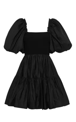 Aje Casa Puff Sleeve Mini Knit Dress Black Size 14 for rent on The Volte - image 5