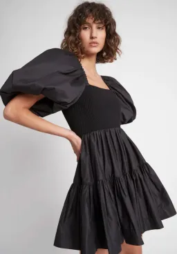 Aje Casa Puff Sleeve Mini Knit Dress Black Size 14 for rent on The Volte - image 3