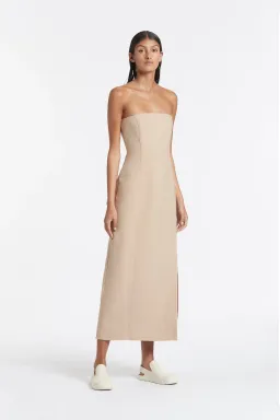 Sir The Label Monte Strapless Dress in Tan Beige Size 1 for rent on The Volte - image 1