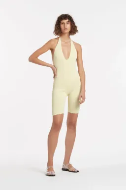 Sir The Label Kelvin Halter Jumpsuit in Lemon Yellow Size 2 / AU 10 for rent on The Volte - image 1
