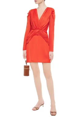 Nicholas Gathered Mini Dress Orange Size 8 for rent on The Volte - image 1