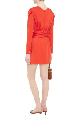 Nicholas Gathered Mini Dress Orange Size 8 for rent on The Volte - image 2