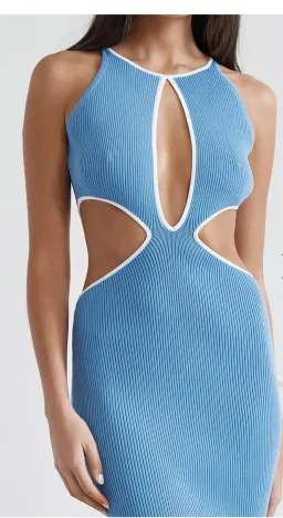 San Sloane Adrian Rib Midi Dress Blue Size 10 for rent on The Volte - image 2