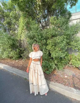 SWF Abode Crop & Skirt Set Cream Size 8 for rent on The Volte - image 4