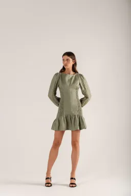 Mon Renn Lucent Mini Dress Moss Green Size 10 for rent on The Volte - image 1