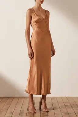 Shona Joy La Lune Backless Midi Dress Copper Size 8 for rent on The Volte - image 2