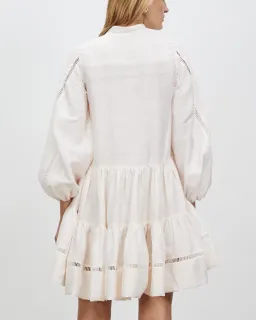 Shona Joy Joia Pin Tuck Tuxedo Mini Dress Ivory Size 6  for rent on The Volte - image 3