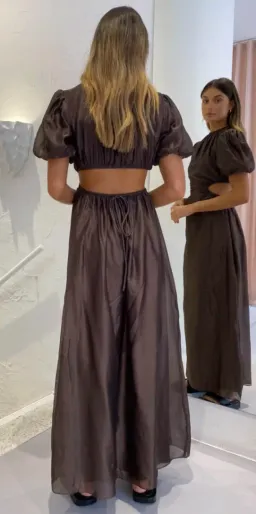 Sir the Label Anje Puff Sleeve Gown Brown Size 1 for rent on The Volte - image 2