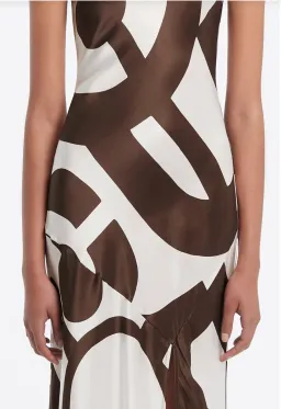 Sir the Label Julien Asymmetric Slip In Abstract Chocolate Size AU 10 for rent on The Volte - image 4