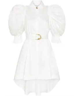 Aje Eucalypt Puff Sleeve Shirt Dress White Size 8 for rent on The Volte - image 4