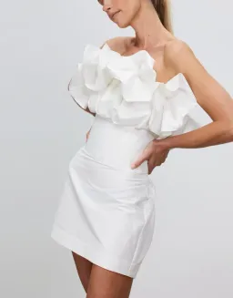 Rachel Gilbert Freida Mini Dress White Size AU 14  for rent on The Volte - image 2