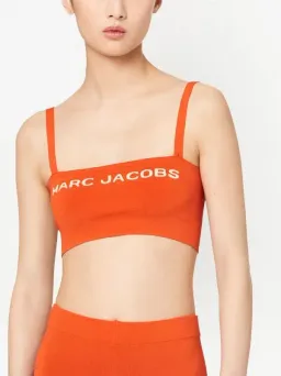 Marc Jacobs Logo Knit Bandeau Cropped Top Orange Size 12 for rent on The Volte - image 1