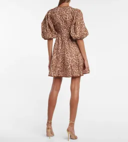 Zimmermann Concert Day Mini Dress Pink Animal Print Size 0 / AU 8 for rent on The Volte - image 2