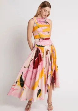 AJE Jolie Asymmetrical Midi Skirt Print Size 6 for rent on The Volte - image 3