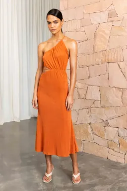 Misha Adara Midi Dress Orange Size 10/M for rent on The Volte - image 1