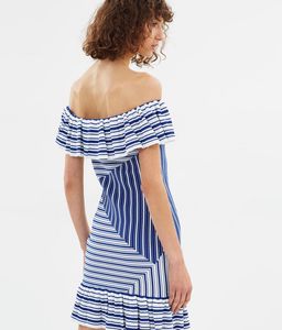 Rebecca Vallance Corsica Mini Dress Blue Stripe Size AU 10 for rent on The Volte - image 3