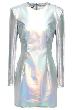 Balmain Holographic Iridescent Dress Silver Size S for rent on The Volte - image 3