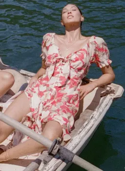 Kivari Helena Tie Front Midi Dress Print Size 10 for rent on The Volte - image 2