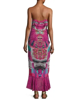 Camilla Embellished Crepe Ruffle Maxi Wrap Dress Desert Discotheque Print Size AU 12 for rent on The Volte - image 2