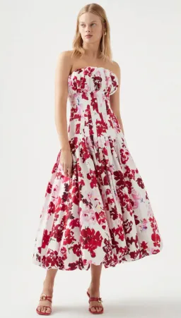 Aje Mathilde Bubble Hem Dress Print Size 14 for rent on The Volte - image 2