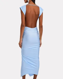 Baobab Mia Open Back Midi Dress Sky Size 6  for rent on The Volte - image 2