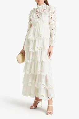 Zimmermann Luminous Embroidered Gown Natural Size 2 for rent on The Volte - image 1